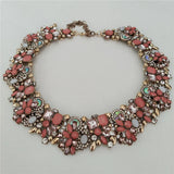 Crystal Rhinestone Collar Choker Necklace and Earrings