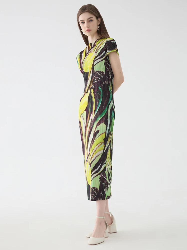 CurveKind™ Botanical Print Turtleneck Dress
