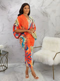 CurveKind™ Pleated Batwing Evening Dress
