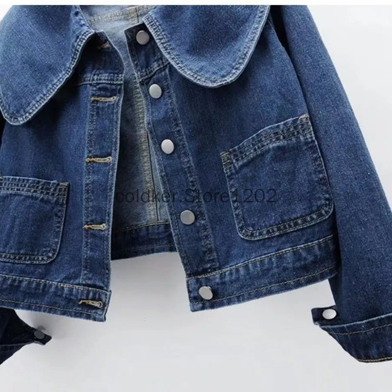 Casual Long Sleeve Denim Jacket by Crystal Crystina, alternate view 5