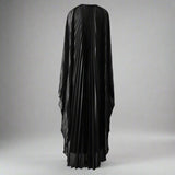 Long Batwing Sleeves Pleated Dress