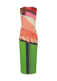 CurveKind™ Art Print Pleated Sleeveless Midi Dress