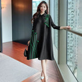 CurveKind™ Printed Pleated Cardigan Dress