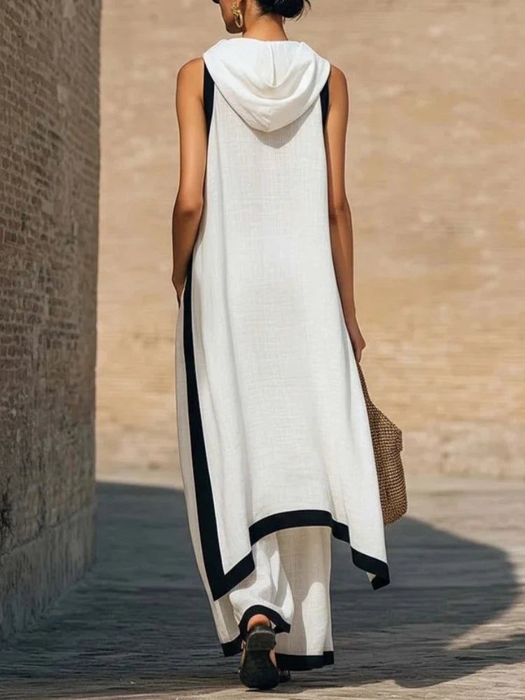 Linen Contrast Color Outfit