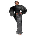 CurveKind™ Sculpted Puff-Sleeve Column Gown by Crystal Crystina, alternate view 6