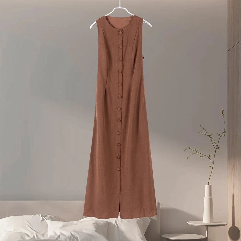 Elegant Sleeveless O-Neck Long Dress by Crystal Crystina, alternate view 8