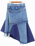 Jackie Irregular Denim Skirt