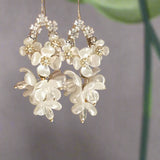 Pearl Flower Dangle Earrings