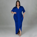 Ariella Plus Size V-Neck Bodycon Dress