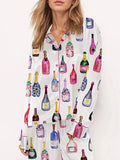 Champagne Print Button Down Pajamas