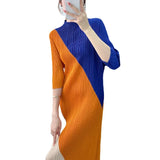 Slim-Fit Color Block Stretch Dress