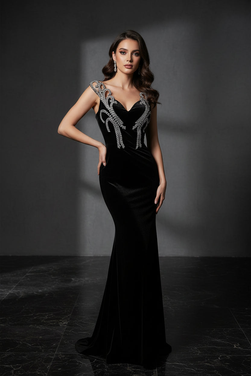 Velvet Diamond Bodycon Dress