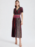Striped Knit Midi Dress