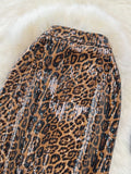 Sequin Animal  Print Midi Skirt