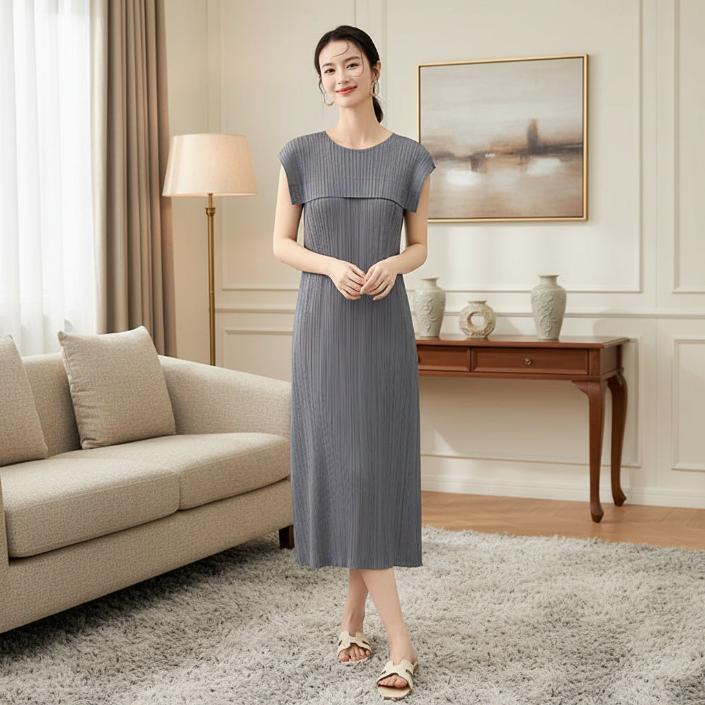 CurveKind™ Pleated Peplum Dress