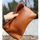 Cowhide Leather Foldable Handbag