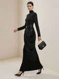Draped Bodycon Maxi Dress