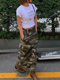 Camouflage High Waist Maxi Skirt