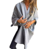 CurveKind™ V-Neck Shawl Cape Coat
