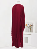 Elegant Pleated Batwing Dress