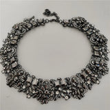 Crystal Rhinestone Collar Choker Necklace and Earrings