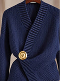 Navy Blue V-Neck Sweater