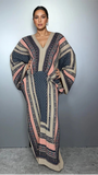 CurveKind™ Pleated Loose Boho Abaya Dress