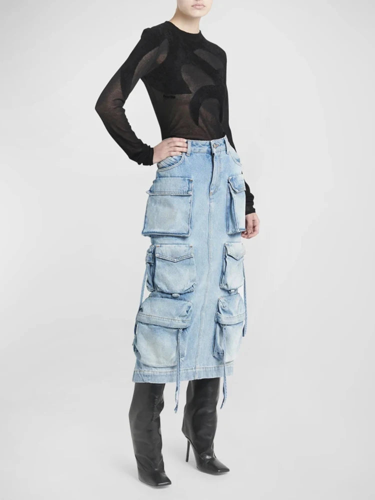 Mini Denim Skirt Outfit Ideas by Crystal Crystina, alternate view 3
