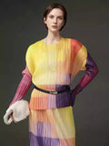 CurveKind™ Pleated Long-Sleeve Two-Piece Skirt Set