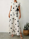 Chiffon Polka Dot Two Piece Set
