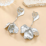 ZA Punk Metal Petals Drop Earrings