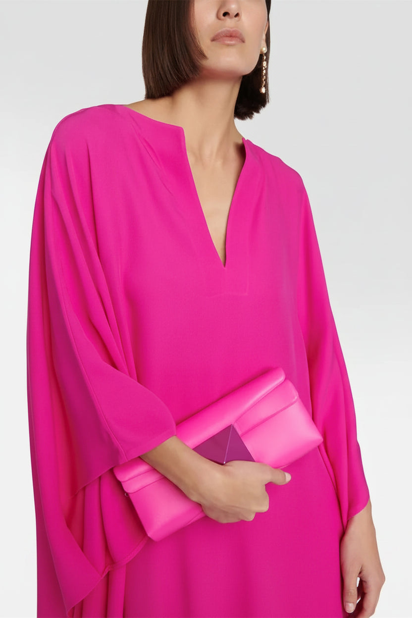 Hot Pink Satin Prom Dress