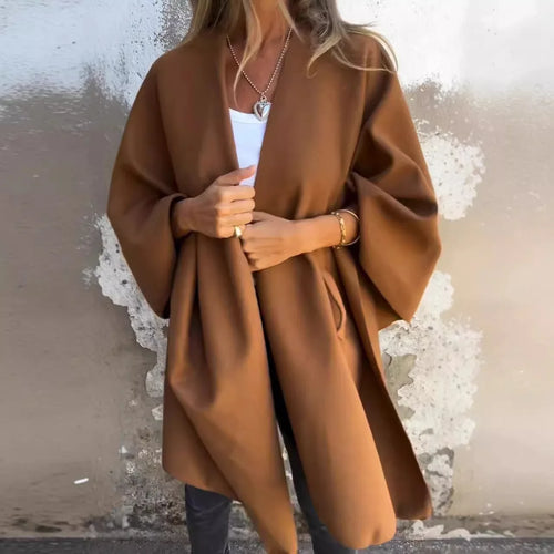 CurveKind™ V-Neck Shawl Cape Coat