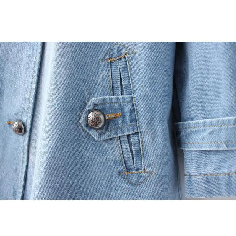Double Breasted Denim Cape Coat by Crystal Crystina, alternate view 4