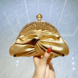 Luxurious Twisted Knot Rhinestone Embellished Clutch