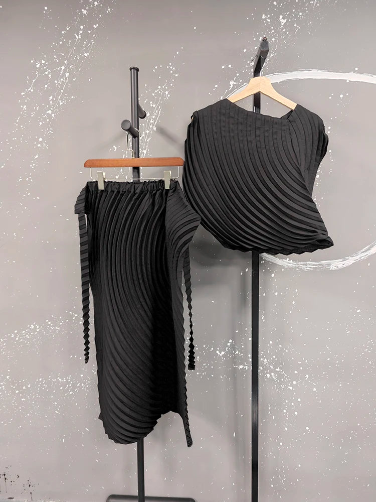 CurveKind™ Sleeveless Top and Lace-Up Skirt Set by Crystal Crystina, alternate view 6