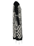 Knitting Striped Tassels Adorned Dress