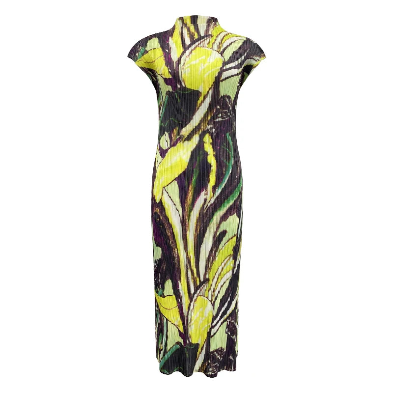 CurveKind™ Botanical Print Turtleneck Dress