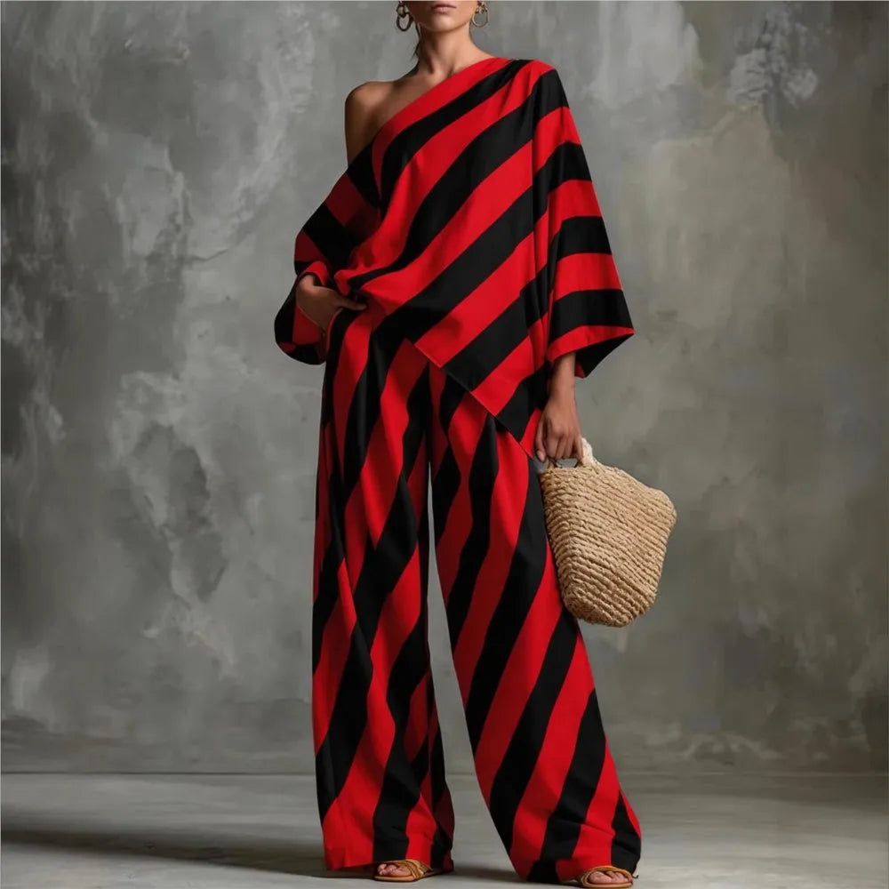 Chic Striped Casual Co-Ord Set