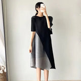 CurveKind™ Colorblock Patchwork Midi Dress