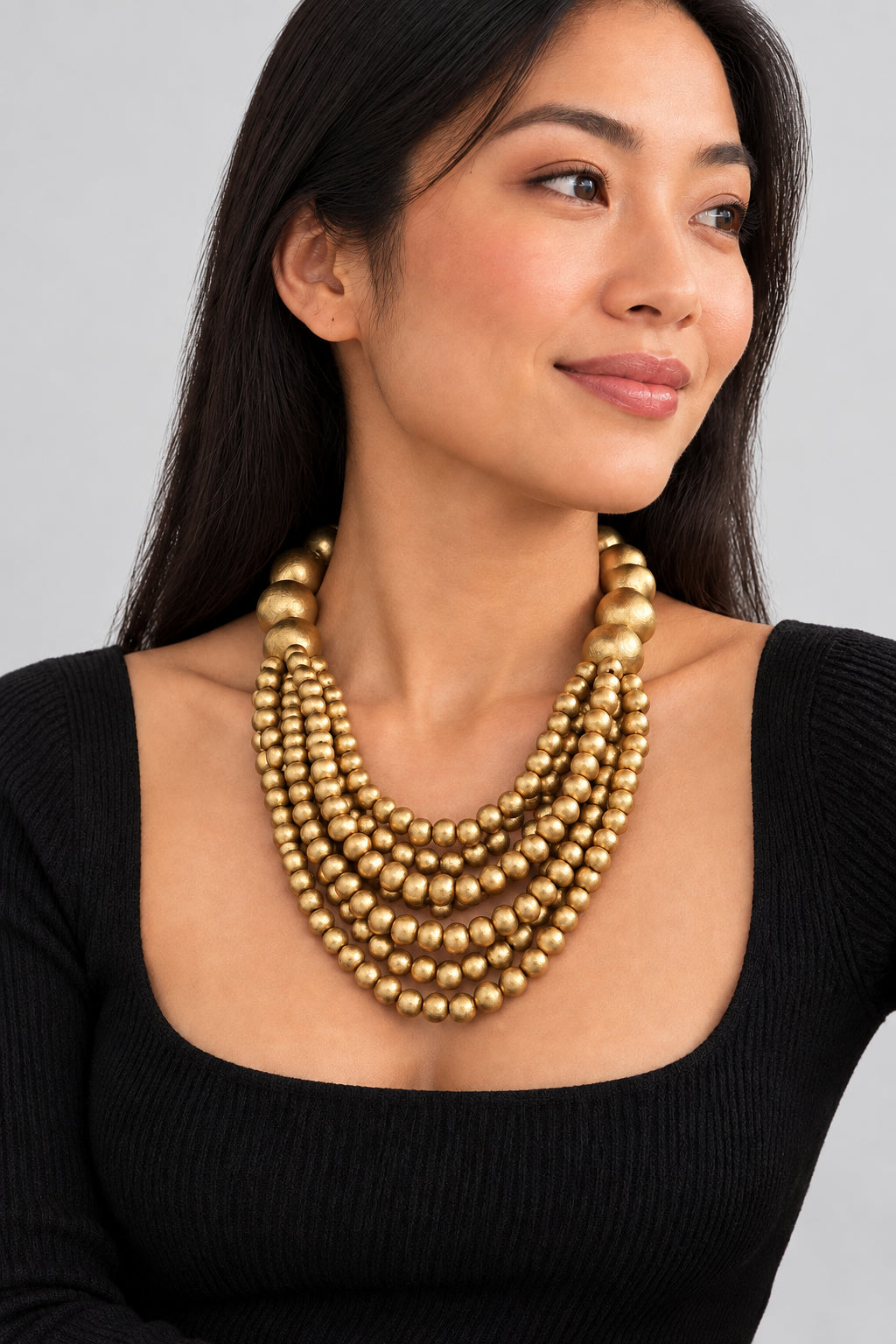 Multi-Layer Beaded Statement Necklace