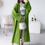 Warm Knit  V-Neck Loose Thick Long Cardigan