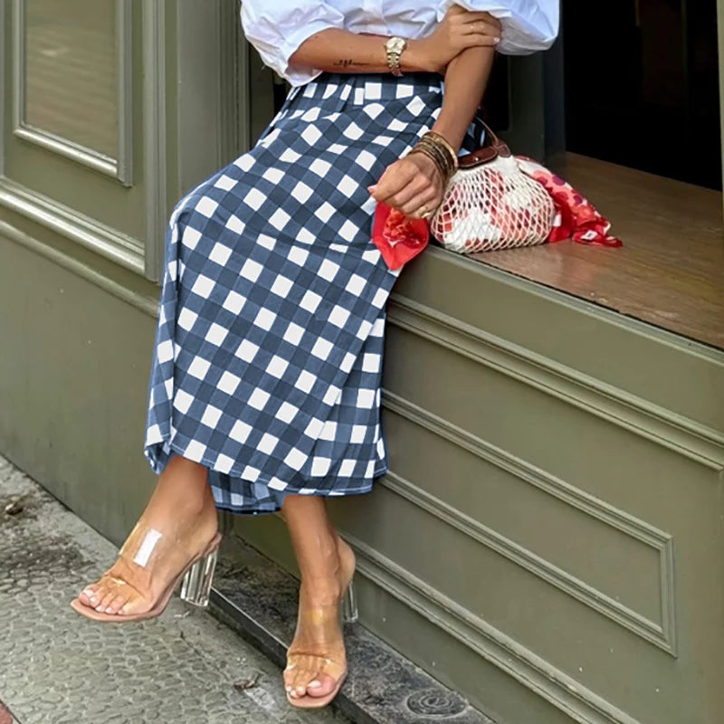 Plaid Print Skirt