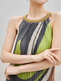 CurveKind™ Color Pleated Sleeveless Midi Dress