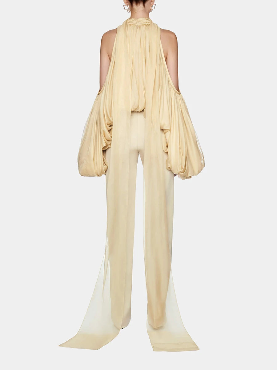 Off the Shoulder Loose O-Neck Blouse
