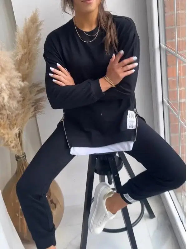 Two Piece Set - Sweatshirt and Pencil Pant