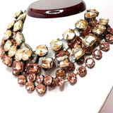 Vintage-Inspired Geometric Crystal Necklace