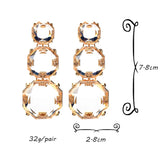 Transparent 3 Tier Long Dangle Earrings