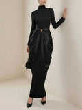 Draped Bodycon Maxi Dress