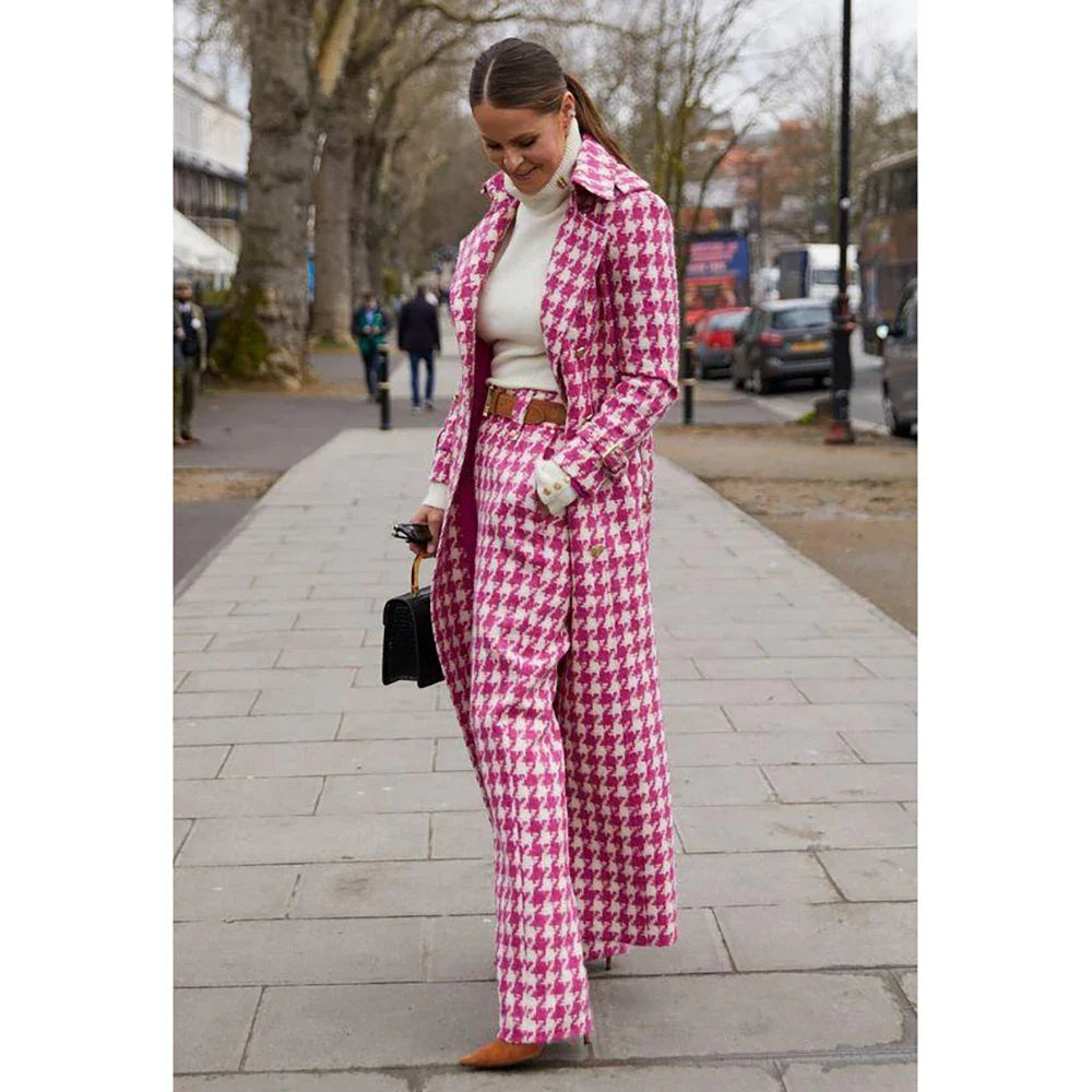 Pink Houndstooth Blazer and Pants Set by Crystal Crystina, alternate view 2